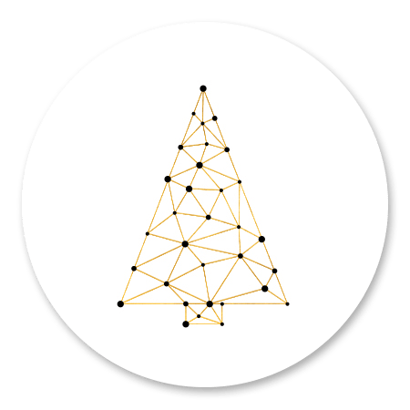 Kerstboom connectie goud/wit